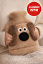 Brown Gromit Figured Hot Water Bag with Gloves – Plush Cover, Abdominal Hand Warmer - 2