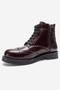 Nelvy Burgundy Patent Leather Genuine Leather Women's Boots - 4
