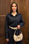 Navy Striped Padded Shoulders Shirt and Pants Set - 25251 - 3