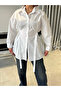 Premium Trend Adjustable Waist Corset Detail White Shirt - 2