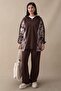 Paneled Shawl Pattern Brown Double Modal Set