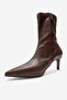 Rossano Brown Stretch Women's Thin Heeled Boots - 4