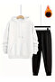 Unisex Japanese Flower Printed Hooded Sweatshirt and Jogger Sweatpants- Bottom Top Set - 2