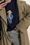 Women's Oversize Sweatshirt Ranch Bear Printed Navy Blue – Crew Neck, 3 Thread Rastering - 4