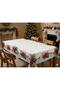 Red Christmas Flower Decoration Jacquard Woven Tapet Decorative Silvery Tablecloth 135*140