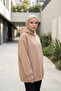 Beige Cotton Hooded 3 Thread Ş Fleece-Lined Thick Sweatshirt - 3