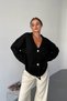 Women's Fleece-Lined Knitwear Soft Textured 3 Stone Button Detailed V-Neck Cardigan - 3