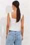 Women's White Short Knitwear Blouse Be274 - 3