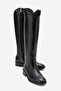 Ruiz Black Skin Genuine Leather Stretch Detailed Women's Boots
