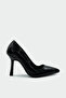 Relly Black Patent Leather Women's Heeled Shoes