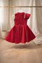 Girl's Red Evening Dress – One Shoulder Draped , Special Occasion Dress with Stone Detail - 3