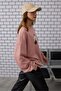Women's Oversize Sweatshirt Traveler Bear 3D Printed Pink – Crew Neck, 3 Thread Rastering - 4