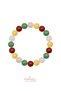 Certified Aventurine Agate Calcite and Pink Quartz 8 mm Natural Stone Bracelet