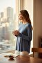 Women's Knitted Long Sleeve Round Neck T-Shirt - 2