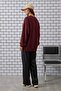Women's Oversize Sweatshirt Traveler Bear 3D Printed Claret Red – Crew Neck, 3 Thread Rastering - 5