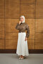 Women's Front Beading Detail Short Raincoat Brown - 2