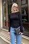 Black Boat Neck Modal Cashmere Ultra Light Bodysuit Mg2627 - 5