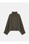 10817 Wool Blend Batwing Sleeve Sweater-Khaki - 6