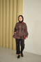 Women's Leopard Print Zippered Trench Coat Burgundy - 2