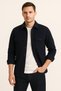 Men's Soft Cashmere Oversized Jacket Shirt – Navy Blue New Season - 5