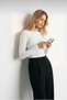 Women's Boat Neck Modal Cashmere Lightweight Blouse - 3
