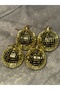 4-Piece Set of Gold Christmas Tree Ornament Disco Ball Y2K Pinterest Christmas Decor Gift Medium Size 6 cm - 2