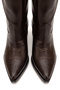 Bitter Brown Matte Leather Staple Pin Detail Medium Size Perforated Summer Pointed Toe Western Cowboy Boots - 6