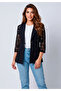 Women's Lace Detailed Atlas Fabric Blazer Stylish Jacket - 4