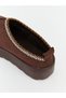 Brown furry women's house slippers - 6