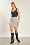 Women's flap pocket mini skirt - light grey - 2