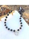 Gold Heart Detail Black Acrylic Bead Necklace Special Design - 7