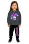 Kuromi Printed Children's Tracksuit Set 3 Thread Ş Fleece-Lined Cotton Fabric Hooded