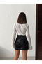 Sequined Slit Lined Mini Skirt - 4