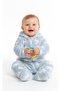 Dino Pattern Winter, Thick Welsoft Plush, Hooded , Unisex Baby Girl and Boy Jumpsuit with Zippered Booties - 7