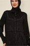 Shirt Collar Satin Jacquard Tunic 46088 - 3