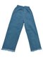 Girls' Cotton Jeans with Elastic Waistband, Casual Comfortable Fit, Wide Loose Leg Jeans - 4