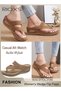 Women's Fashion Wedge Flip Flops Casual Summer Slippers with Arch Support Staps Non-slip Platform Sa - 3