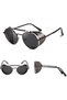 Steam Punk Sunglasses for Men Women Side Shield Round Steampunk Vintage Glasses Shades - 2