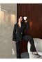 Blazer Jacket Wide Leg Pants Set Gold Button Detail - 5