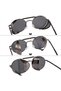 Steam Punk Sunglasses for Men Women Side Shield Round Steampunk Vintage Glasses Shades - 3