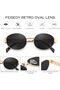 Trendy Retro Oval Sunglasses for Women Men Small Metal Frame Sun Glasses UV400 Shades - 3