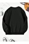 Unisex Van Gogh Printed Crew Neck Black Sweatshirt - 2