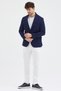 Luciano Men's Light Navy Blue Polyviscon Fabric Slimfit Self-Wiping Monocollar Sports Blazer Jacket - 5