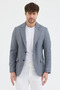 Reggina Men's Navy Blue Polyviscose Fabric Slim Fit Self-Wiping Mono Collar Sports Blazer Jacket - 6