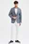 Reggina Men's Navy Blue Polyviscose Fabric Slim Fit Self-Wiping Mono Collar Sports Blazer Jacket - 5