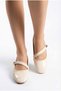 Cream Patent Leather Mary Jane Ballet Flats Stylish Buckled Orthopedic Sole Daily Shoes - 5