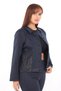 Women's Navy Blue Seasonal Buttoned Pocketed Elastic Waist Paneled 2-Piece Denim Set - 4