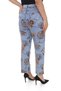Women's Blue-Mink Summer Printed Flocked Belted Elastic Trousers - 5