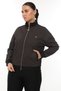 Women's Black Brown Seasonal Zippered Custom Logo Elastic Waist Tube Leggings 2-Piece Set - 4