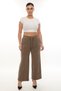 Women's Tan Winter Velvet Trousers with Bee Accessories and Stone Pipe Leg Detail